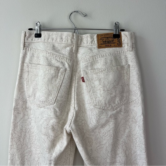 Ganni x Levi’s Slit Loose Pattern Ecru Jeans - Picture 8 of 12